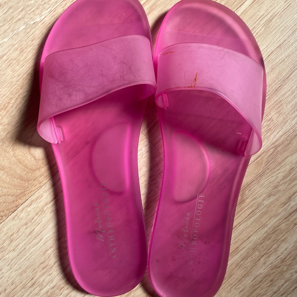 anthropology Pink Jelly Sandals
